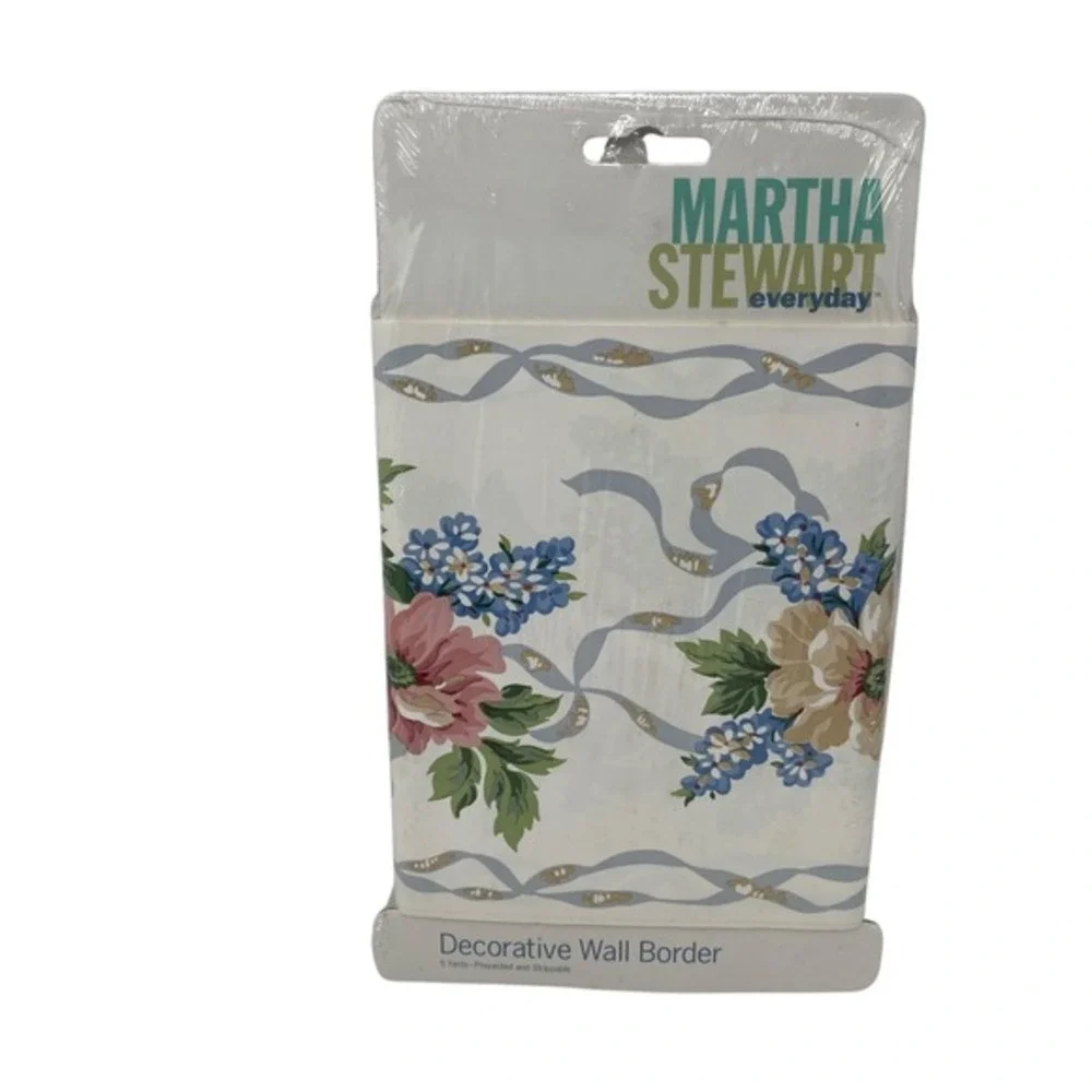 (4 Pack) Martha Stewart Everyday Lilac Ribbon Wall‎ Border Floral 5yd BJC4240B